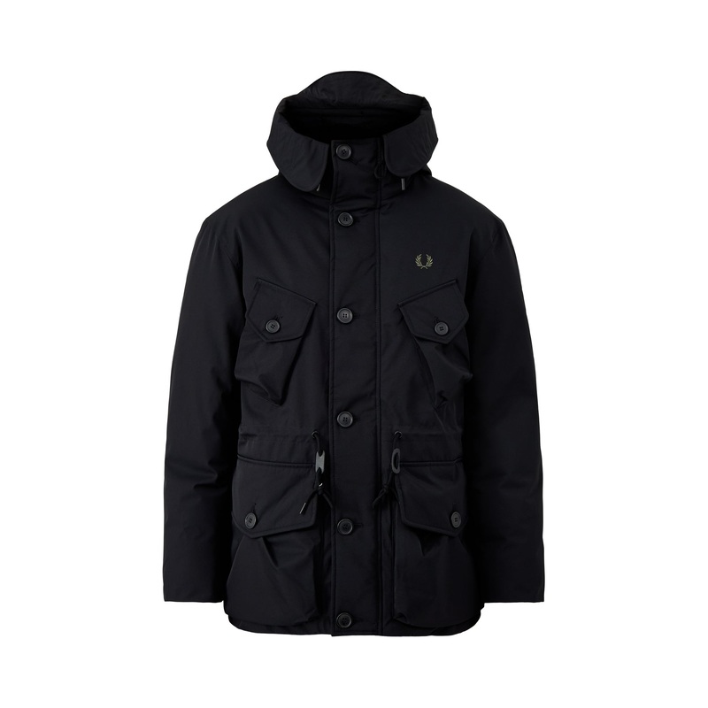Patch Pocket Puffer Jacket Black