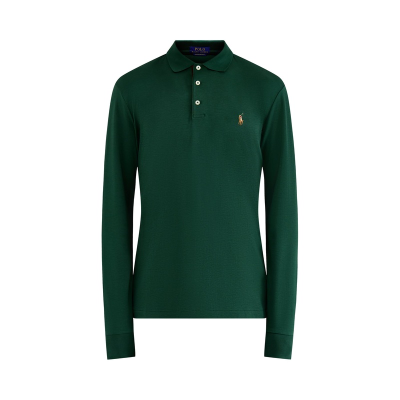 Pima Cotton Long Sleeves Cotton Polo Top