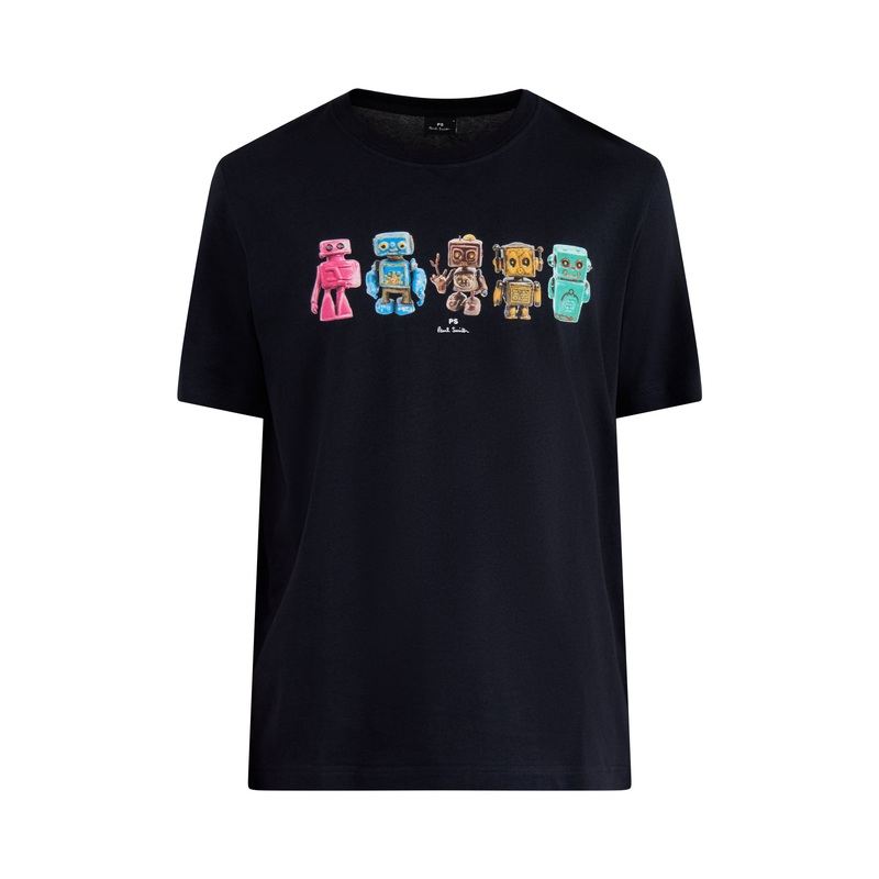Robots Short Sleeves Tee Navy