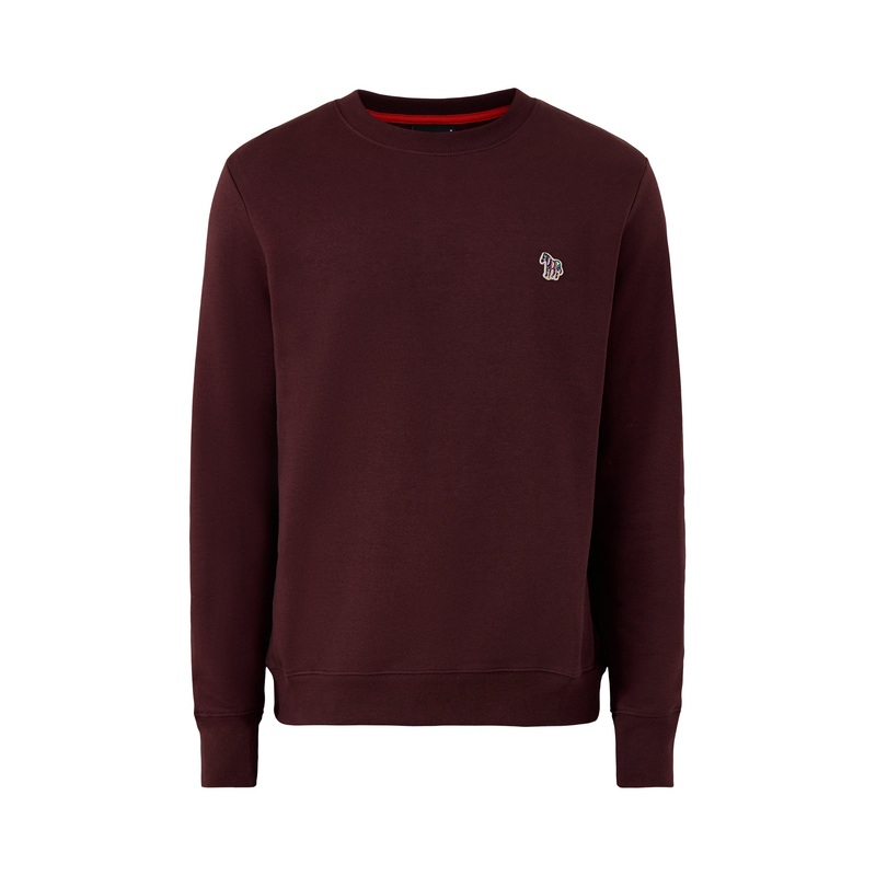 Zebra Sweatshirt Cotton Long Sleeves Red