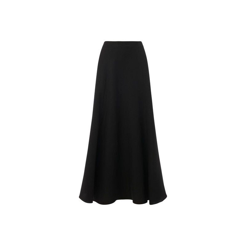 Black Helena Linen Blend Skirt