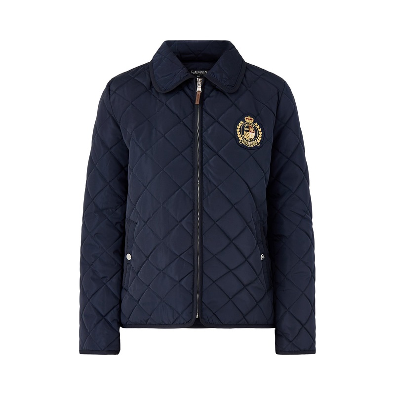 Crest Patch Diamond Quilted Jacket