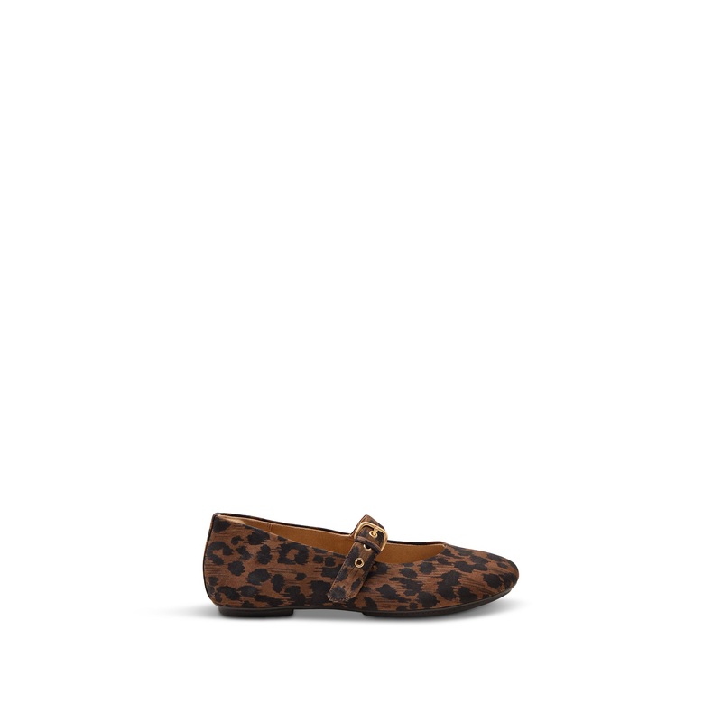 Delicato Leopard Suede Mary Janes