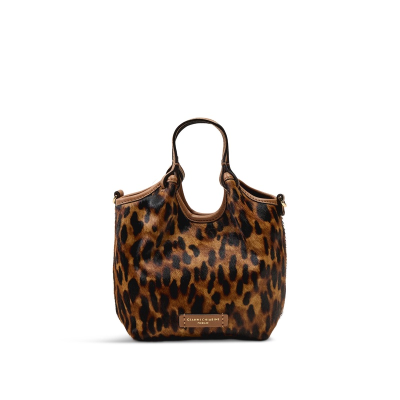 Dua Lynx Small Leather Crossbody Bag Leopard