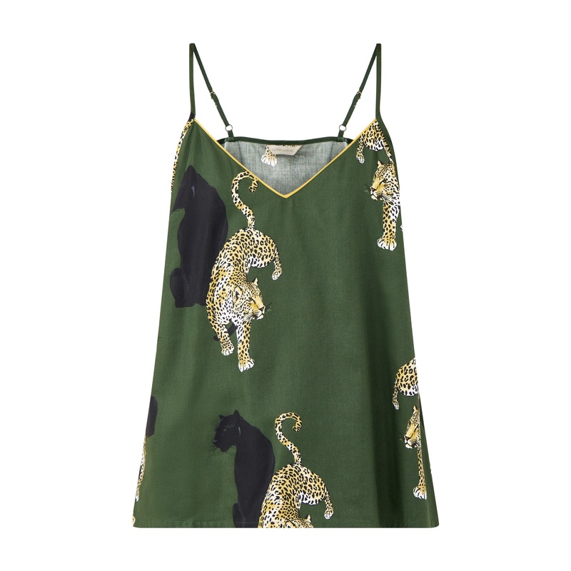 Leopard Print Cami Olive Green