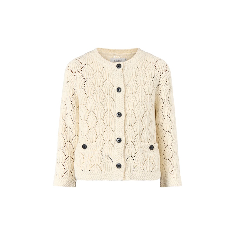 Malexina 3/4 Sleeve Cardigan White