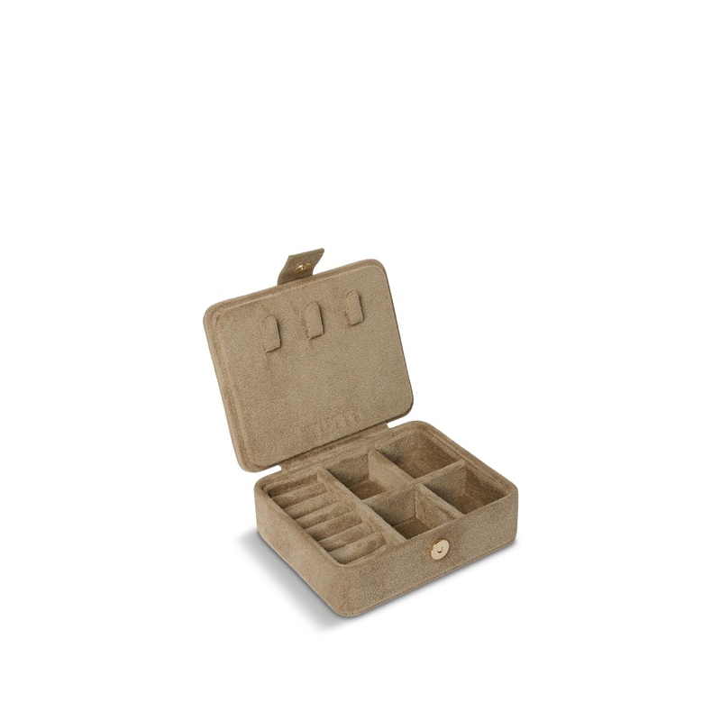 Sand Mini Suede Jewellery Box