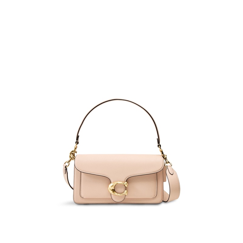 Tabby Shoulder Bag 26 with Hammered C Hardware Cream