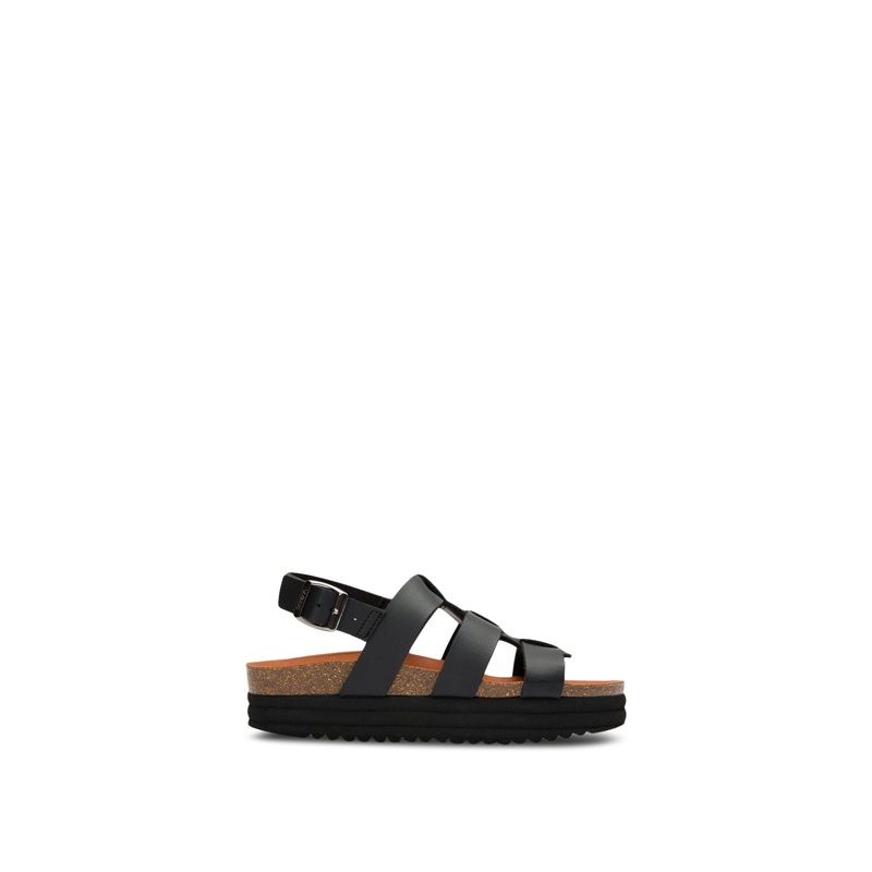 V.Gan Vegan Fig Ankle Strap Footbed Sandals Black