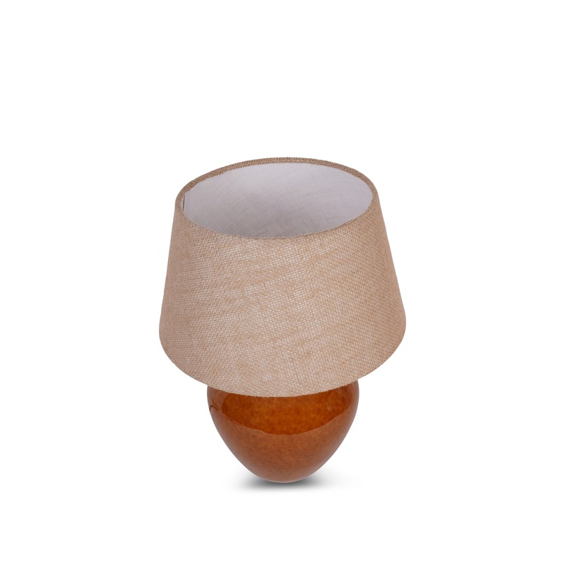 Aubrey Terracotta Ceramic Lamp With Hessian Shade Small E27 60W