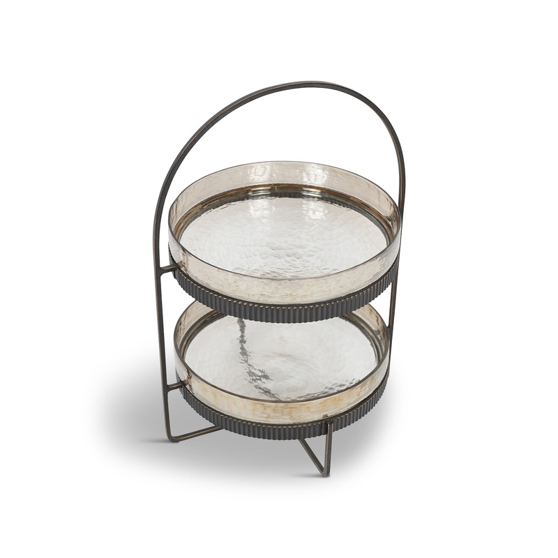 Beresford Glass Two Tier Cake Stand