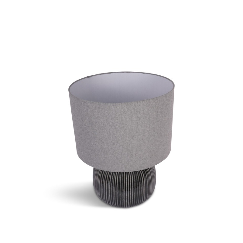 Bruno Ceramic Table Lamp Charcoal with Shade E27 60W