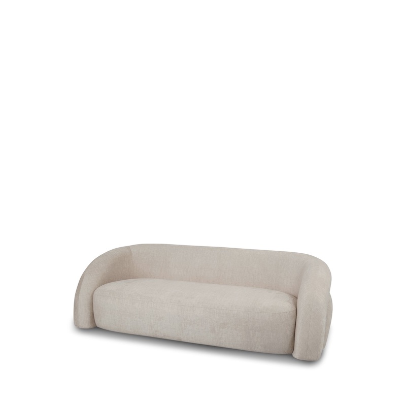 Casa Upholstered Curved Two Seater Sofa Cream