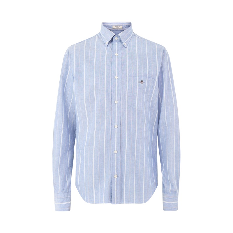 Classic Oxford Long Sleeves Stripe Shirt Blue