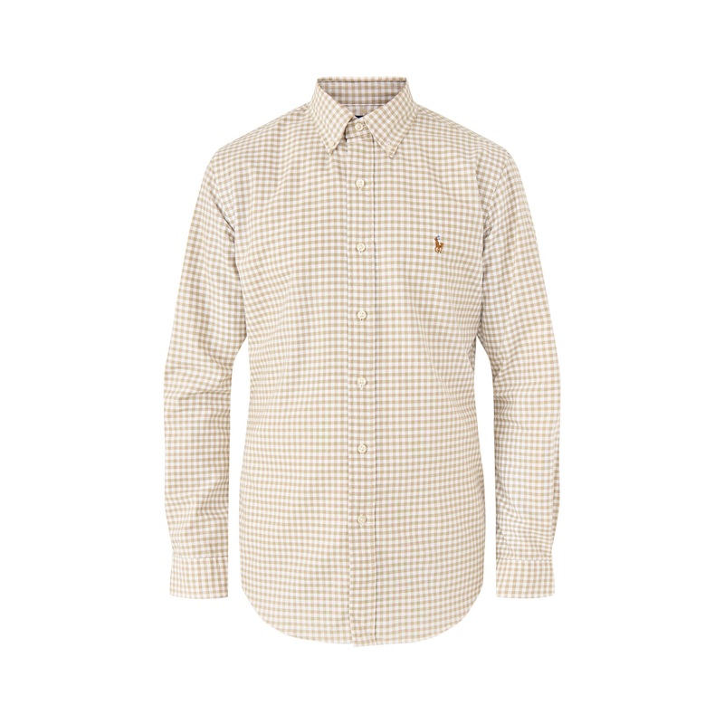 Custom Fit Oxford Gingham Check Shirt White