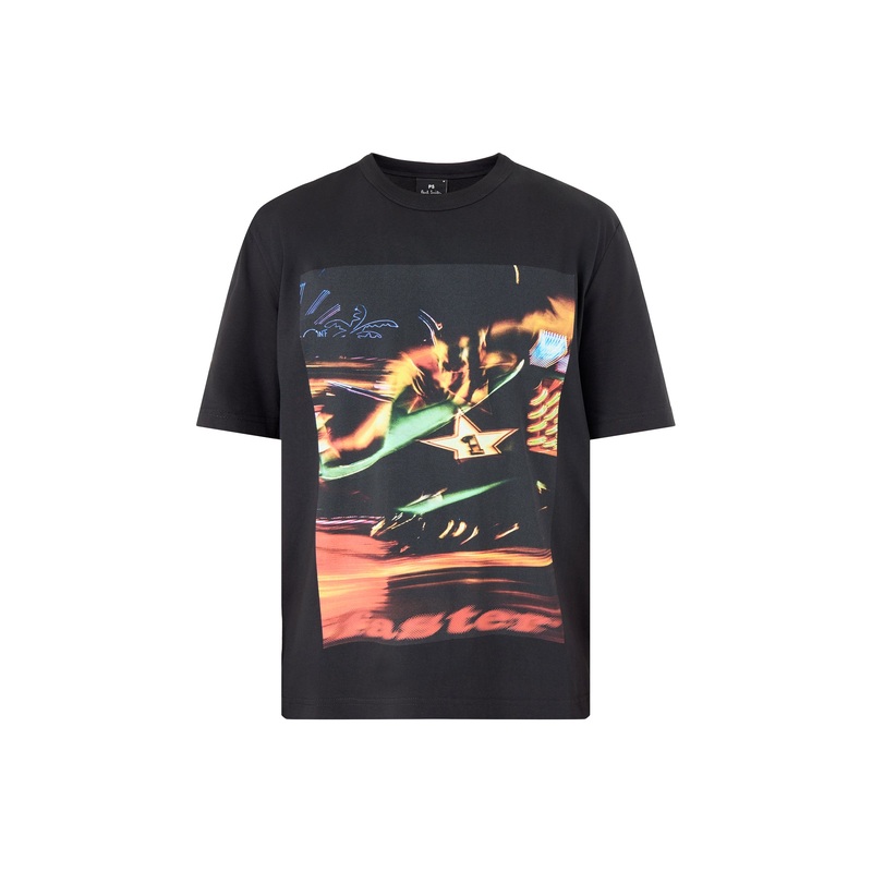 Funfair Print Short Sleeves Tee Black