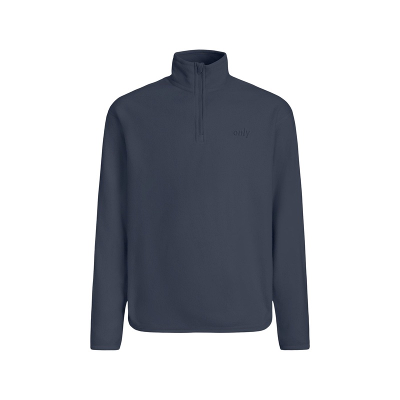 Jeni Long Sleeves Fleece Half Zip Sweatshirt Blue