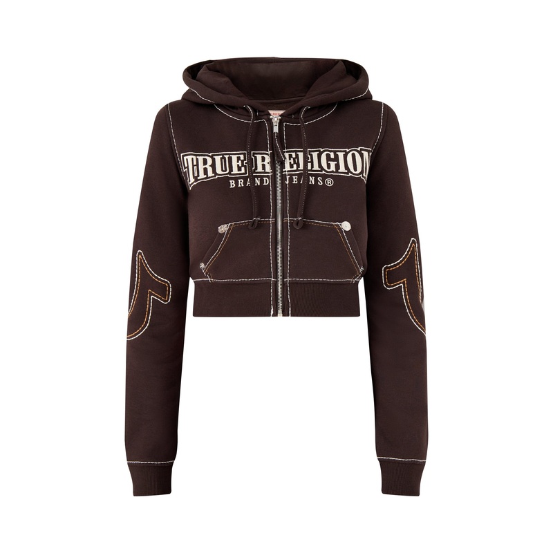 Anniversary Big T Shrunken Hoodie Brown