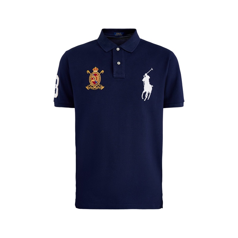 Big PP and Crest Polo Short Sleeves Navy