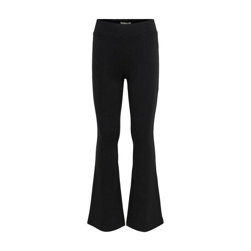 Black Viscose Flared Trousers