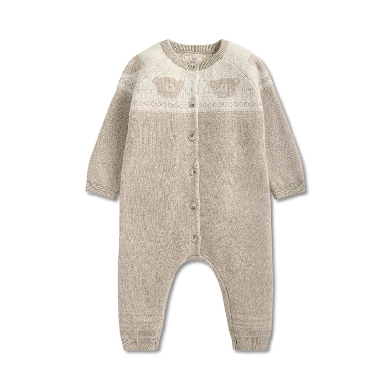 Cream Teddy Bear Knitted Romper