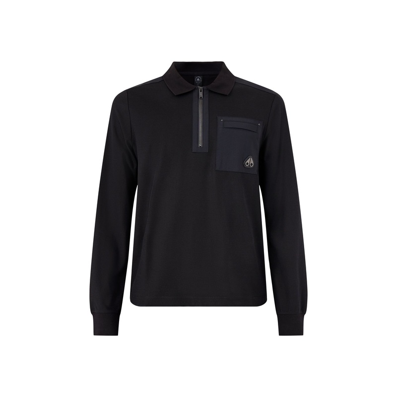 Dalon Long Sleeves Cotton Polo Black