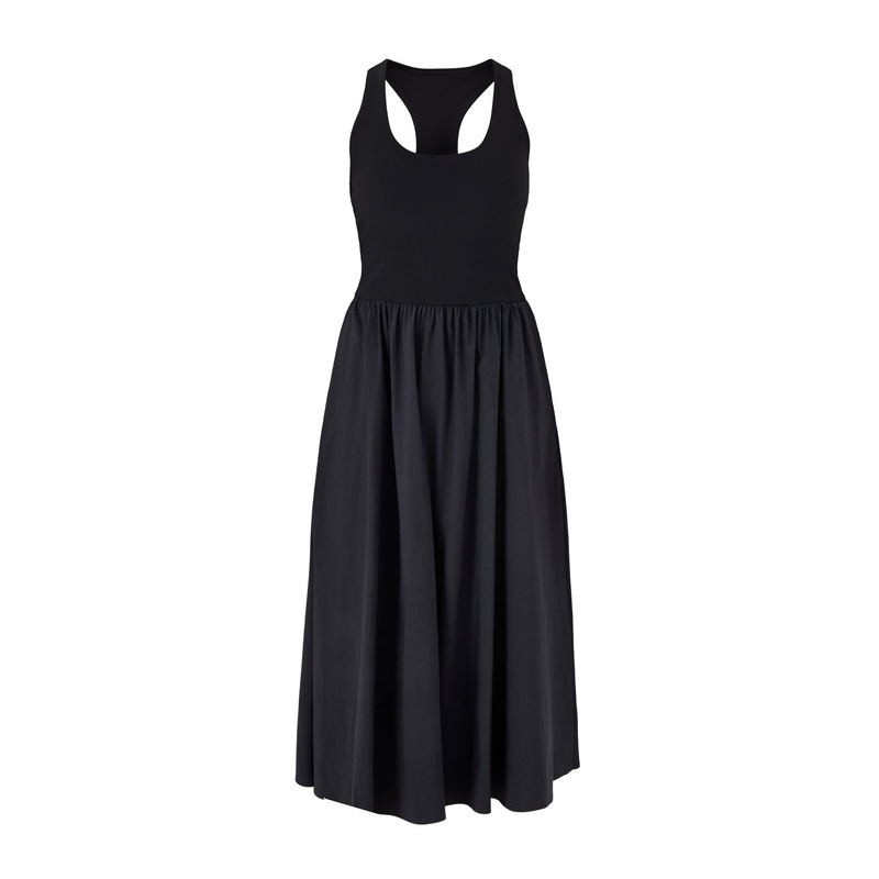 Explorer Ribbed Racer Dress Black