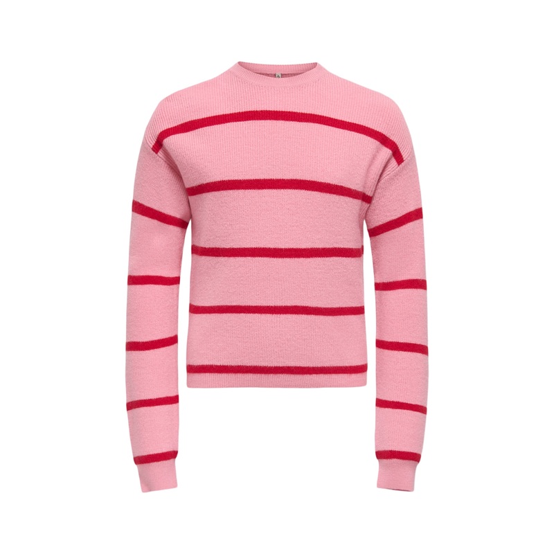 Franca Life Short Long Sleeves Stripe Knitwear Pink