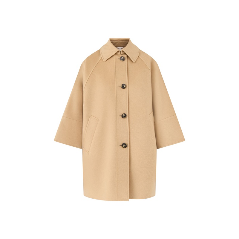 Rufo Coat Wide Sleeves Padded Camel