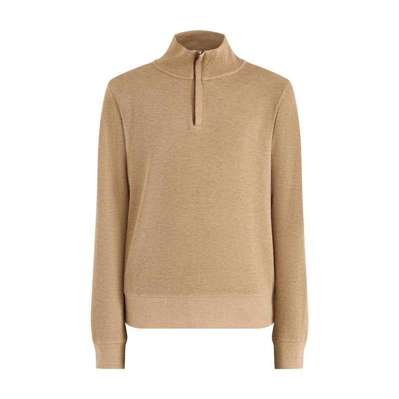 Sacker Rib Cotton Half Zip Khaki