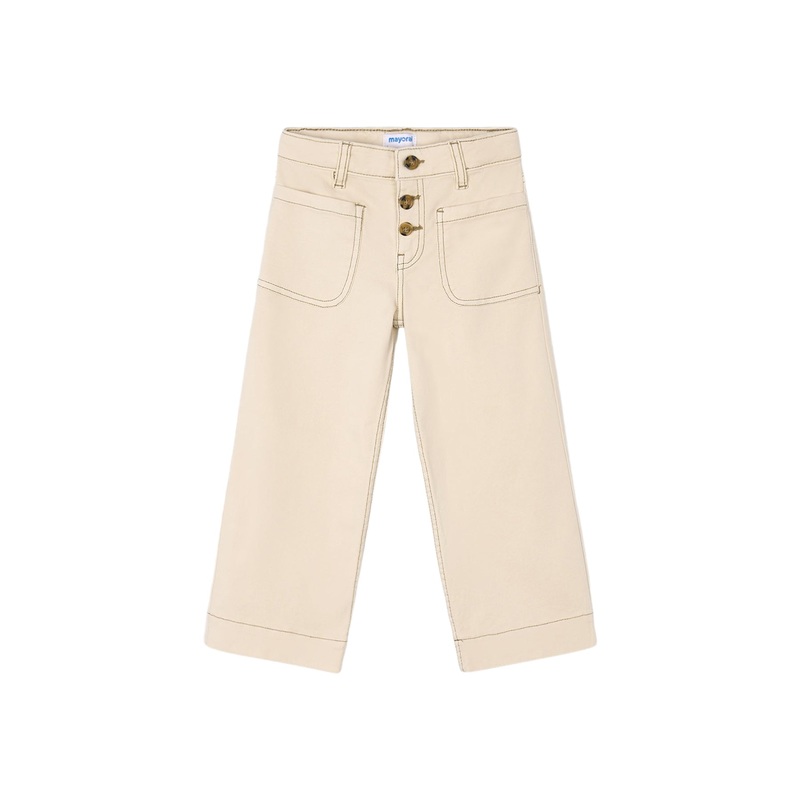 Twill Marine Cotton Pants Brown