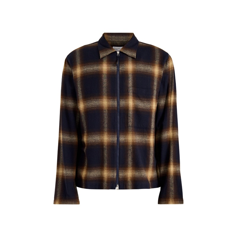 Zip Long Sleeves Cotton Shirt