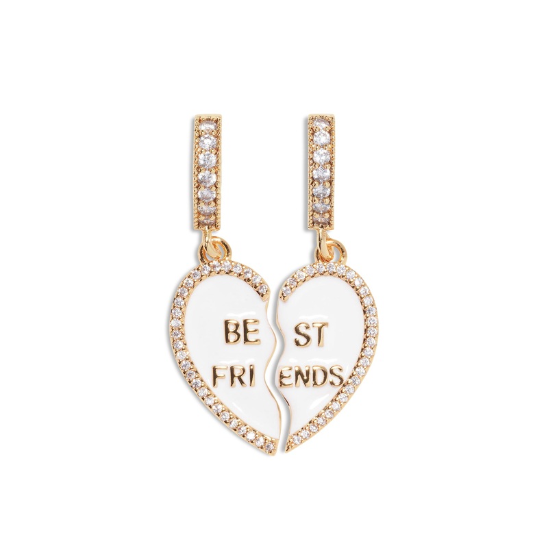 Best Friend Pendant 18k Gold Plated White