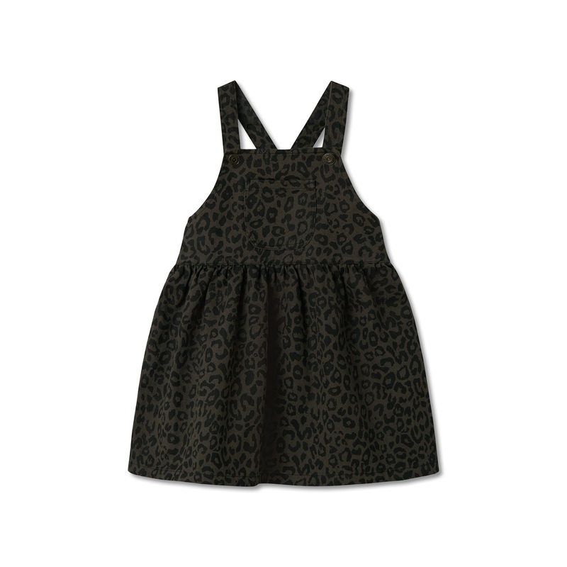 Brown Cotton Leopard Print Dress