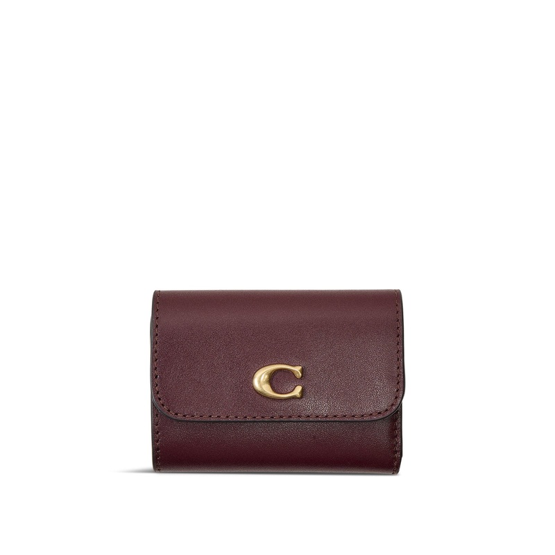 Colorblock Leather Essential Card Holder Wallet Merlot Multi