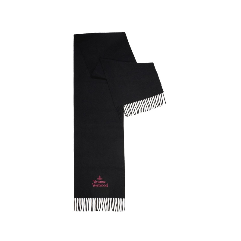 Embroidered Logo Scarf in Black