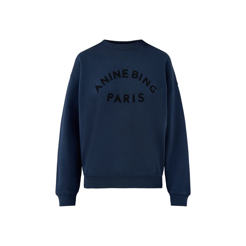 Jaci Sweatshirt Paris Cotton Dark Blue