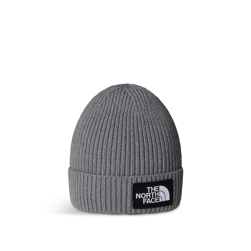Knitted Beanie Logo Hat Medium Grey Heather