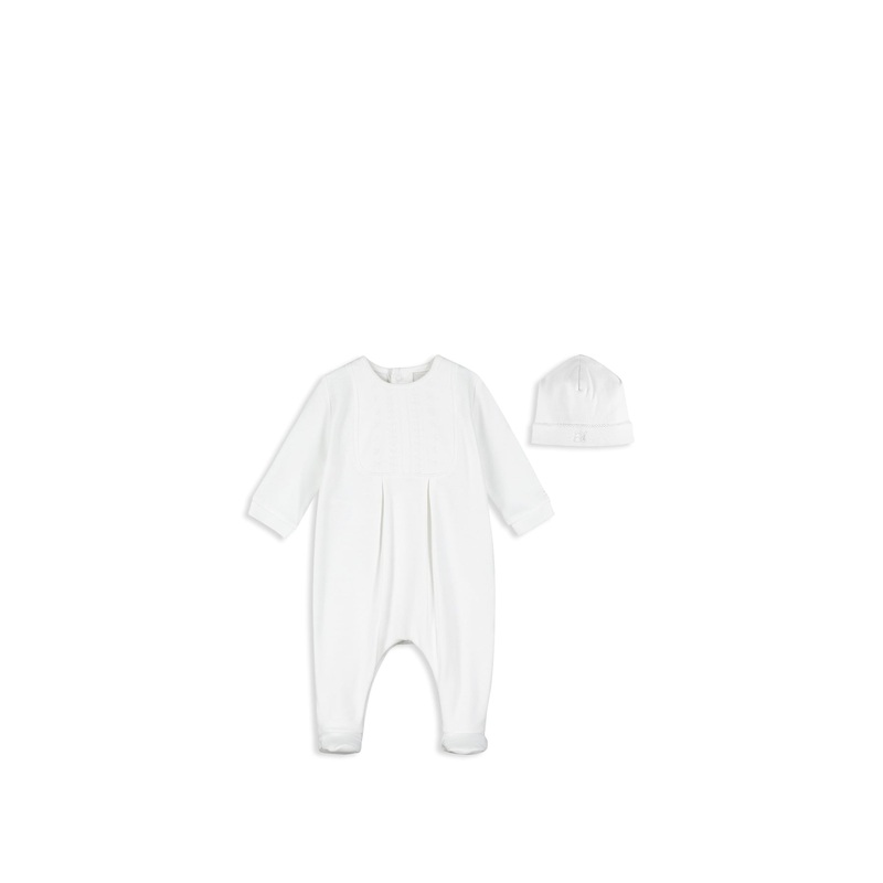 Mallory Interlock AIO with feet Embroidered Yoke and Hat White