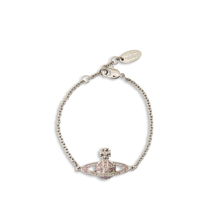 Mini Bas Relief Bracelet Platinum/White Opal Crystal
