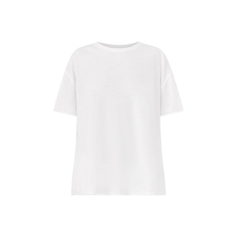 Nina White Cotton T-Shirt