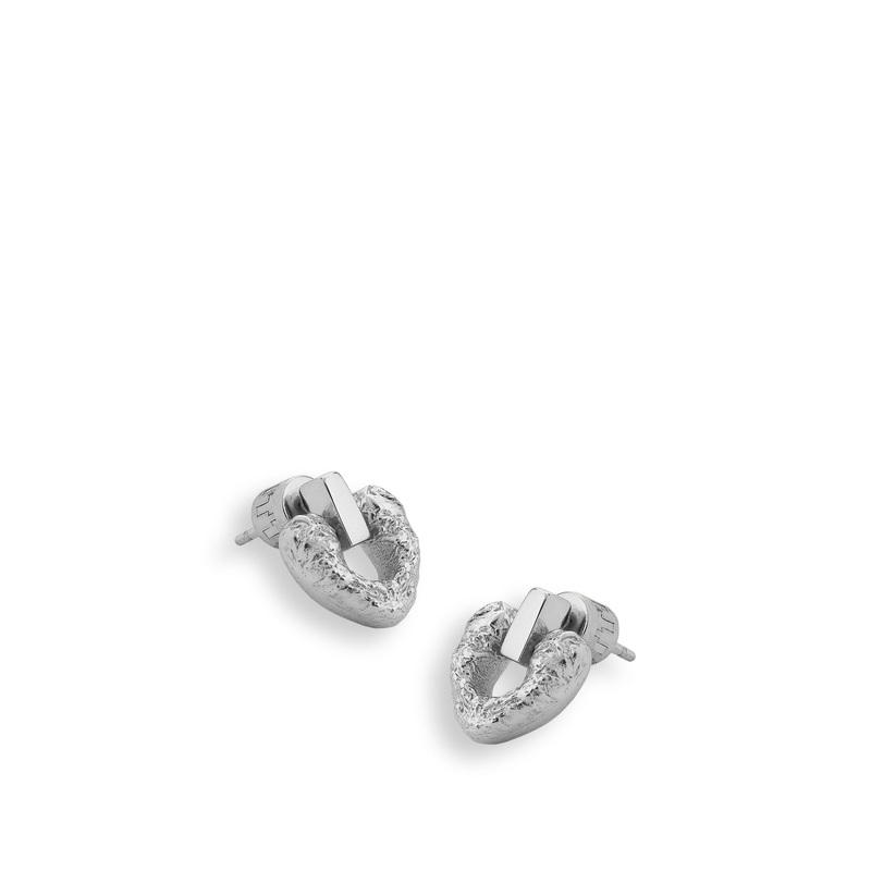 Amity Heart Drop Earrings Silver