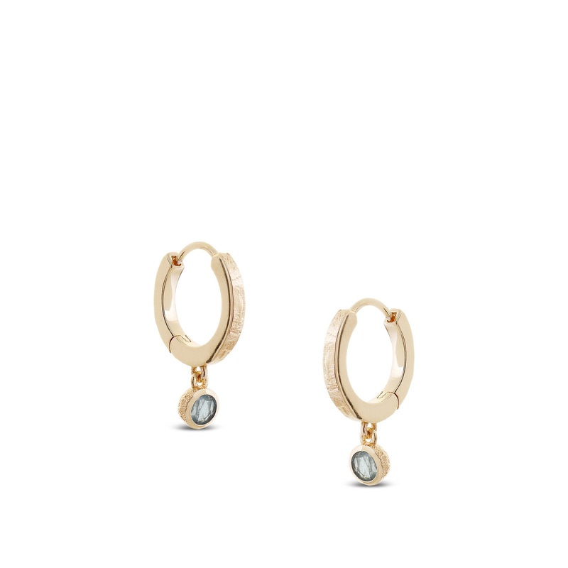 Aquamarine Hoop Earrings