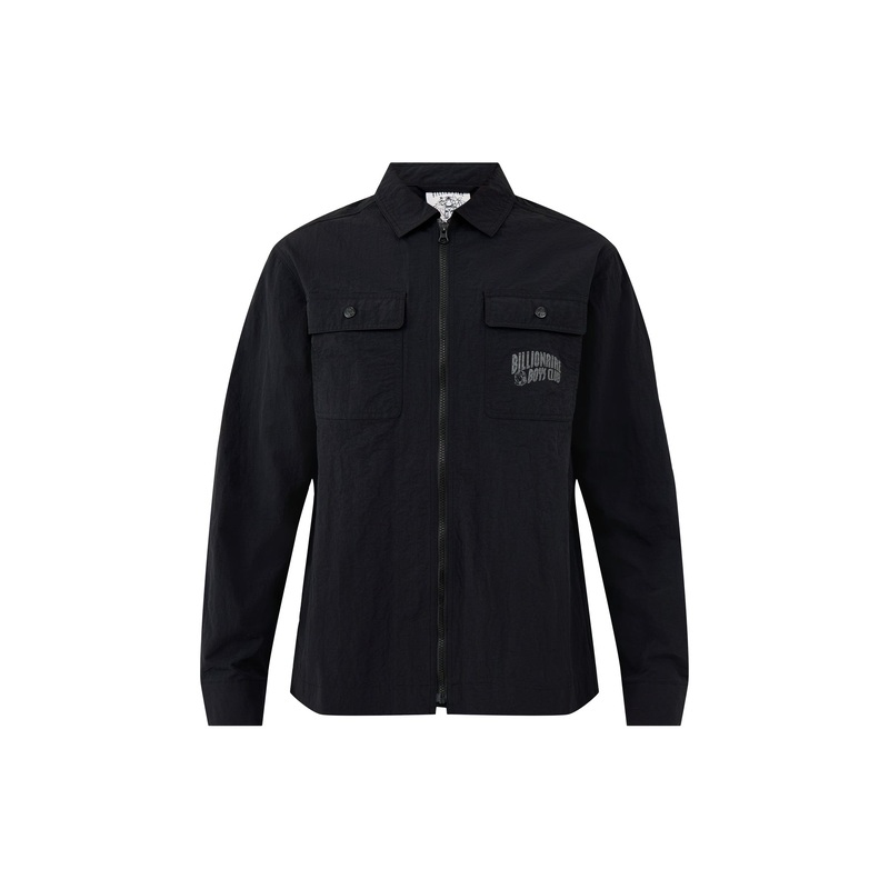 Arch Logo Nylon Overshirt Black