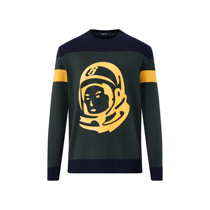 Astro Panelled Knit Jumper Dark Green