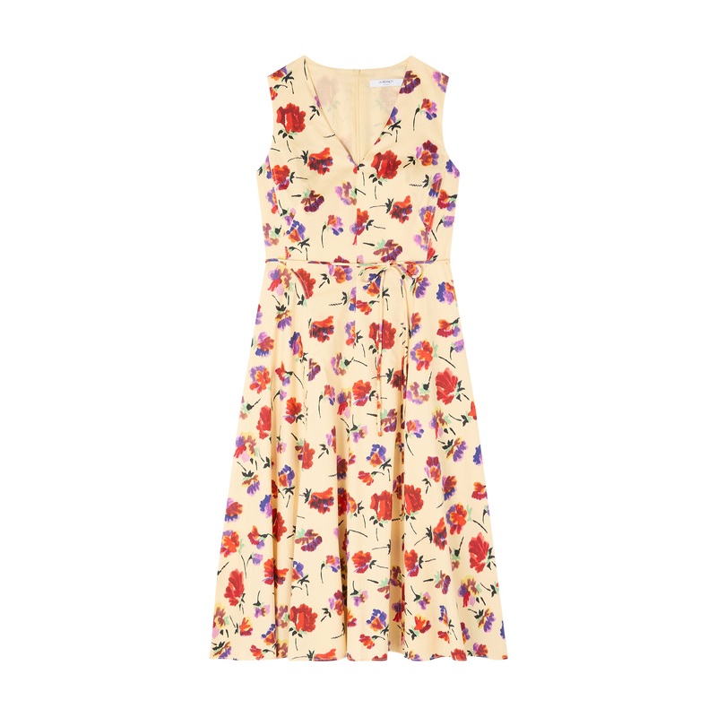 Cream Gaia Birch Multi Cotton Flower Dress