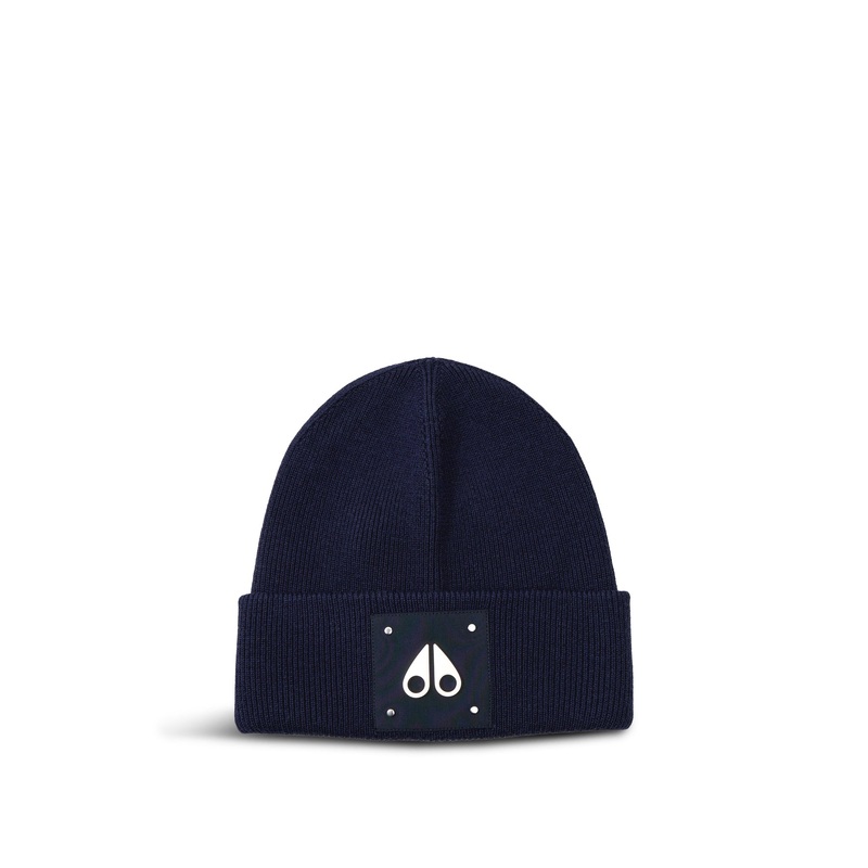 Large Logo Beanie Navy Wool