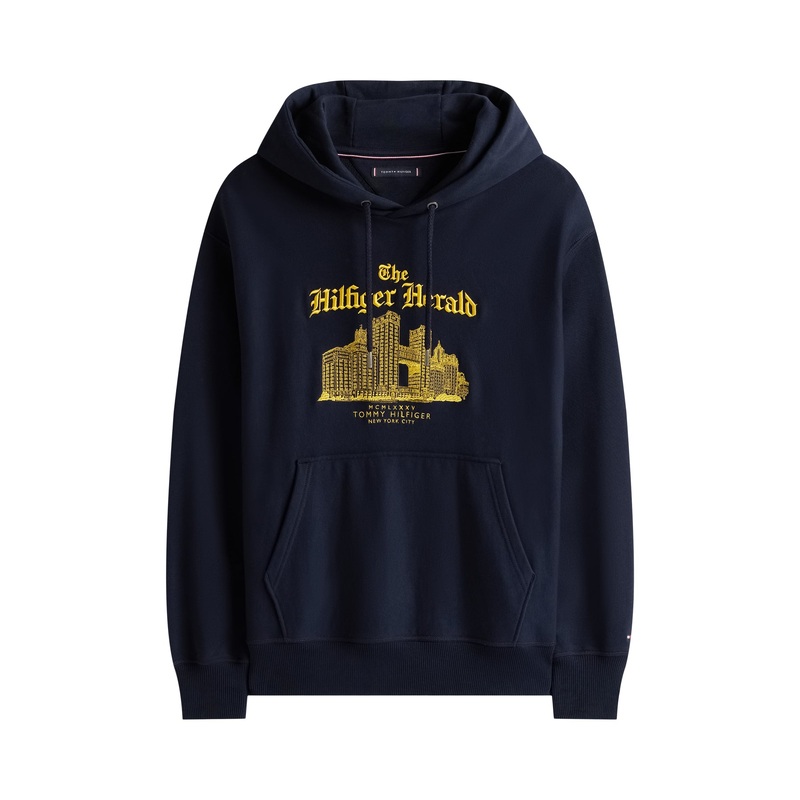 Logo Embroidery Relaxed Drawstring Hoody