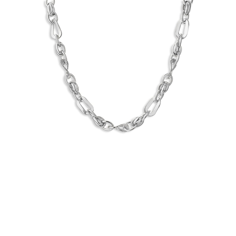 Wave Chain Necklace Silver