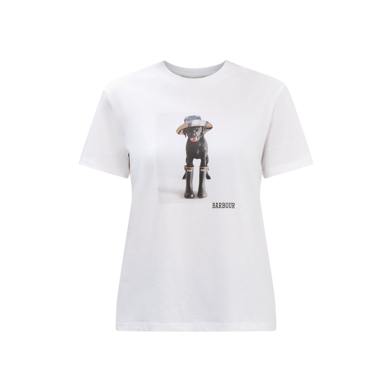 White Cotton Barbour Woodrow T-Shirt